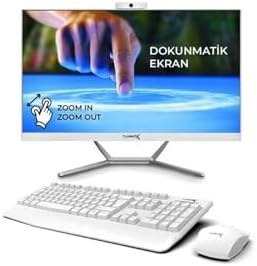 Resim TURBOX TAx1767 i5 12400 8GB Ram 256GB NVMe 23.8 inç FHD Dokunmatik WiFi BT Webcam All in One PC 