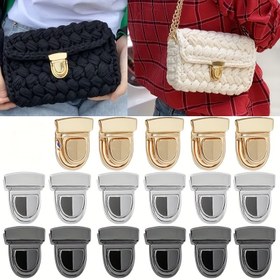 Resim 5 Adet Demir Kilitli Fermuarlar Metal Kilitler Çanta Kilitleri Tutucular Omuz Çantaları Çanta Totes Kapatma DIY El Sanatları Çanta Aksesuarları, DIY Cüzdan Yapımı 