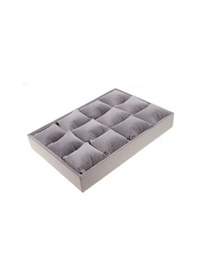Resim Yerli Üretim Tokyo Model Süet Kumaş Gri 34/24 Cm Yastıklı Çekmece Içi Yastıklı Saat Ve Takı Kutusu Çok Renkli 