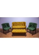 Resim Tunalı Home Sarı Yeşil Çay Seti Berjer Koltuk Takımı Sarı Yeşil 