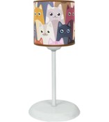 Resim ŞENAY AYDINLATMA Çocuk Odası Silindir Kumaş Abajur-sevimli Kediler 