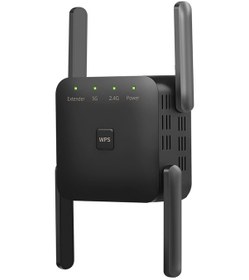 Resim 1200mbps İkili Frekans 2.4g/5g Kablosuz Tekrarlayıcı Wifi Sinyal Amplifikatörü Wifi Menzil Genişletici Ev Ofisi İçin Siyah Ab Prizi 