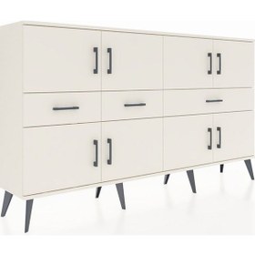 Resim Arges Konsol 5 Raflı 3 Çekmeceli 8 Kapaklı 176x30x99 Aytaşı-aytaşı Aytası - Aytası 
