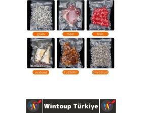 Resim Wintoup Premium Mutfak Et Sebze Meyve Balık Tek Tuş Kolay Kullanım Otomatik Ev Tipi Gıda Vakumlama Makinesi 