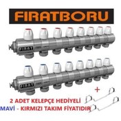 Resim Fırat 1" Kollektör Kendinden Vanali Takım Mavi-kırmızı (ağız Seç) 7 Ağız 
