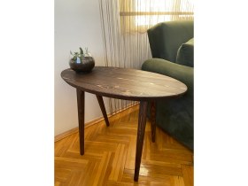 Resim Emel Ahşap Çok Amaçlı Masif Ahşap Yan Sehpa, 84X39 Cm, Ceviz, Laptop-Çalışma Sehpası 