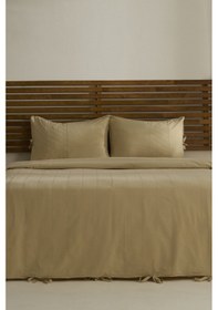 Resim Karaca Home Carmine %100 Pamuk Çift Kişilik Nevresim Takımı Bej Bej 