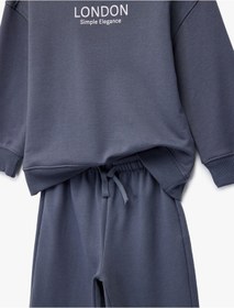 Resim Koton Baskılı Uzun Kollu Bisiklet Yaka Şardonlu Eşofman Takımı Antrasit 6wkg10220ak Antrasit 