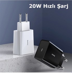 Resim Baseus Speed Mini Quick Charger 20W Şarj Başlık Type-C Hızlı Şarj (496272265) 