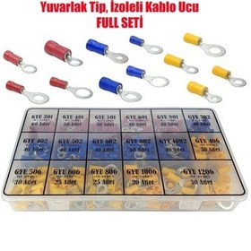 Resim Gwest - 640 Parça Izoleli Yuvarlak Uçlu Terminal Full Seti 