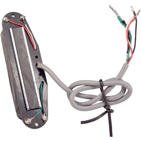 Resim Gümüş Raylı Elektro Gitar Siyah Gövde Için Çift Raylı Humbucker Manyetik 