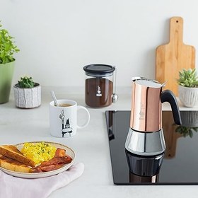 Resim Bialetti - Venus: 4 Cups Ocak Üstü Espresso Pişirici - 170ml - Kahverengi, Gümüş Renk - Paslanmaz Çelik Gövde - Patentli Güvenlik Valfi - Tüm Ocak Türleri İçin Uygundur (İndüksiyon Dahil) 