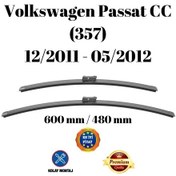 Resim Volkswagen Vw Passat Cc 357 2011 2012 Uyumlu Ön Cam Muz Tipi Silecek Süpürgesi Seti 600/480mm Silbak 