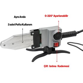Resim Badem10 PPRC Pvc Plastik Boru Kaynak Makinesi 1500 W Endüstriyel Makina Pafta Seti 40 mm 32 mm 25 mm 20 mm 