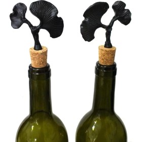Resim Storemax Siyah Figürlü 2 Adet Mantar Tıpa - Şarap Yağdanlık Şişe 
