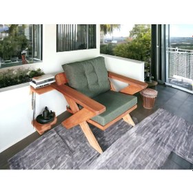 Resim Berlin Masif Ahşap Koltuk Takımı Kestane Ağacı - 3+1+1 Haki Kt Haki 