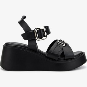 Resim Valmenti Kadın Hakiki Deri Siyah Deri Topuklu Sandalet 312 6102 Bn Sndlt Y25 Sıyah Dr Siyah 