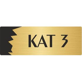 Resim Özarslan Dizayn Metal Departman Kapı İsimliği, Yönlendirme levhası Kat (3) 7X20 Cm Altın Renk 