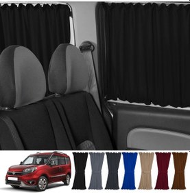 Resim Pandami Fiat Doblo Iı Kısa Şase 2010-2023 Uyumlu Siyah Raylı Oto Perde Takımı 