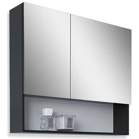 Resim Teta Home Batum 80 Cm Mdf Banyo Aynalı Üst Dolap Antrasit Antrasit 
