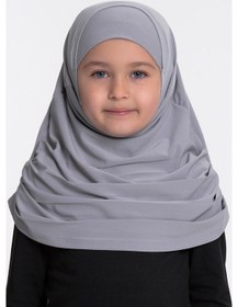 Resim Hürrem Bone Gri Pratik Hazır Geçmeli Çocuk Tesettür Bone Sandy Kumaş Kendinde Gri 