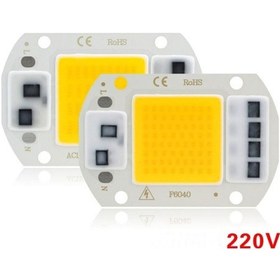Resim Ac 220v 50w Power Led Gün Işığı Sarı Renk Projektör Lamba Aydınlatma Ampül Warm White 