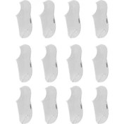 Resim Ozzy Socks 12 Çift Dikişsiz Kadın Beyaz Bambu Görünmez (Sneaker) Spor Ayakkabı Çorabı 