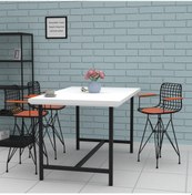 Resim Knsz ufak boy tel bar sandalyesi 1 li uslu syhtrn kolçaklı 55 cm oturma yüksekliği mutfak bahçe cafe ofis 