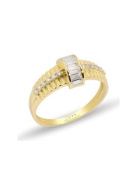 Resim Çgk Çiğdem Gürel Kuyumculuk Baget Tarz Altın Yüzük Yaldız 