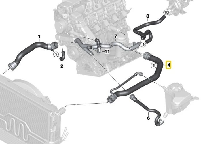 BMW E87 E90 VE E91 M47N2 MOTOR RADYATÖR ÜST HORTUM 17127805458 Fiyatı ...