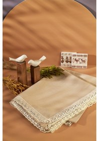 Resim Mimoza Fransız Dantelli Masa Örtüsü 