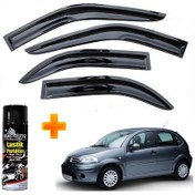 Resim Citröen C3 Mügen Cam Rüzgarlığı 2003-2010 Arası 4 Lü Takım +500ml Lastik Parlatıcı 