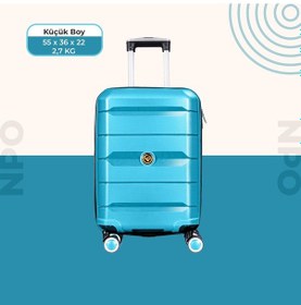 Resim Npo Diamond Pp Polipropilen Küçük Kabin Boy Kırılmaz Valiz - Turkuaz 