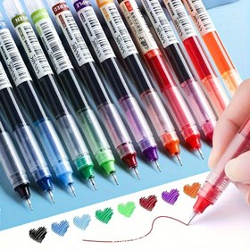 Resim 12 Renkli Jel Kalem Seti, 3 Rastgele Parça, Yüksek Renk Doymuşluğu, Nötr Mürekkep, Rahat Tutuş, Hızlı Kuruma 