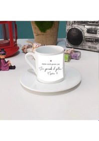 Resim Sevgililer Günü Kayve Fincanı ve Altlık Özlü Sözlü :) 