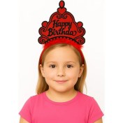 Resim Kırmızı Happy Birthday Doğum Günü Prenses Tacı 