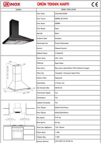 Resim Ukinox SIERRA 60 Duvar Tipi Davlumbaz 