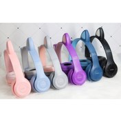 Resim Kensa P47m Bluetooth Kedi Kulaklık Katlanabilir Sd Kart Girişli Mikrofonlu Kablosuz Led Işıklı Kulaklık 