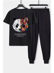 Resim classy moda Unisex Oversize Eşofman Takımı Kısa Kollu T-shirt Rahat Kalıp Günlük Spor Yazlık 
