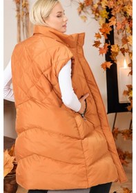 Resim Z6743 Dewberry Bayan Yelek-düz Camel Düz Camel 