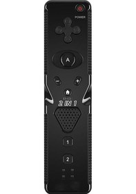 Resim Wii Game İçin 2'si 1 Arada Kablosuz Gamepad Uzaktan Kumanda Siyah 