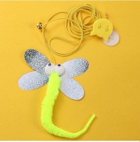 Resim River World Kediler İçin Oyun Oltası Yapışkanlı Elastik Kelebek Model Oyuncak 