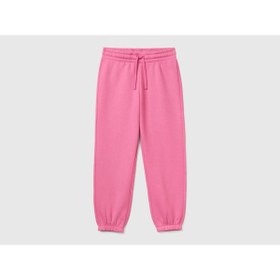 Resim united colour of benetton Kız Çocuk Pembe Beli Lastikli Büzgü İpli Lastikli Manşetli Eşofman Altı 