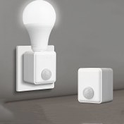 Resim 1 adet E27 LED Işık Ampulü Tutucu Hareket Sensörü ile, Yatak Odası Gece Lambası için Beyaz Duvar Montaj Tak Adaptörü, Modern Kapalı Duvar Lambası Tabanı, Enerji Verimli Aydınlatma | Modern Duvar Lambası | Zarif Duvar Lambası 