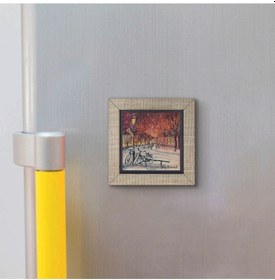 Resim Hollanda Bisklet Görseli Baskılı Mdf Magnet 7x7 157 