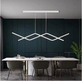 Resim Yemek Masası Modern Sarkık Beyaz Kasa Günışığı LED Avize 