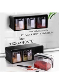 Resim 3 Lü Baharatlık Set Duvar Askılı L677 4 