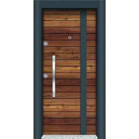 Resim Mono Çelik Kapı MN-1107 Lüks Saruhan Antrasit Çelik Kapı 