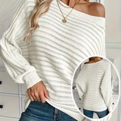 Resim Kadın Şık Kazak - Uzun Kollu Yuvarlak Yaka Düz Renk Yarasa Kollu Kazak, İlkbahar Yaz Sonbahar için Yumuşak Kazak, Günlük & Resmi Kombinler - Kadın Kazak, Sevimli Kazak, İlkbahar Yaz Giyim, Yarasa Kol Tasarımı 