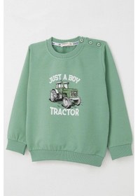 Resim Breeze Erkek Çocuk Sweatshirt Çiftliğin Şimşeği 1.5-5 Yaş, Mint Yeşili Mint Yeşili 